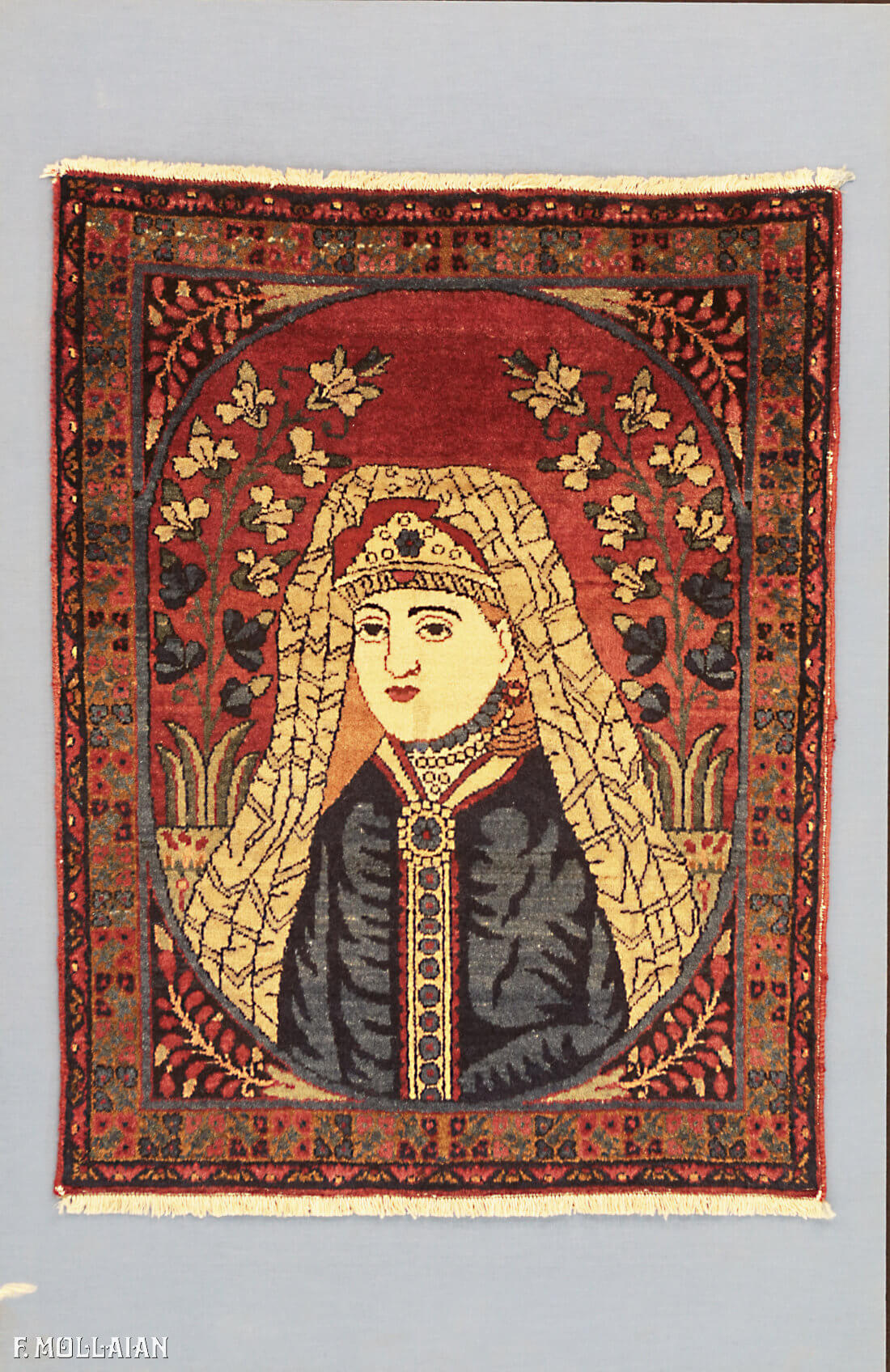 A Pictorial Antique Persian Kerman Ravar Rug n°:81045537